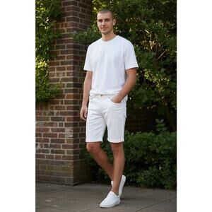 H&M Shorts Mens 31 White Denim Slim Fit Casual Twill Stretch